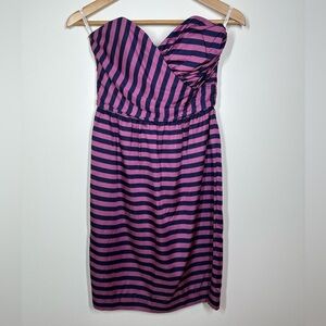 Anthropologie Corey Lynn Calter Navy & Purple Strapless Mini Dress‎ Size 4